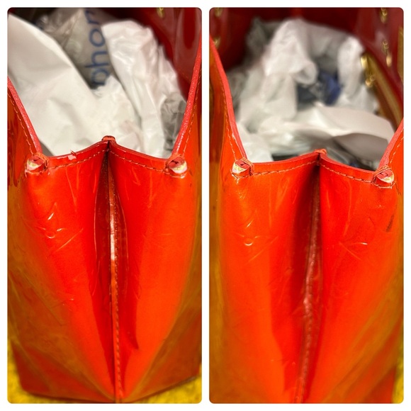 Louis Vuitton Red Vernis Reade PM Embossed Monogram Tote - Picture 14 of 16